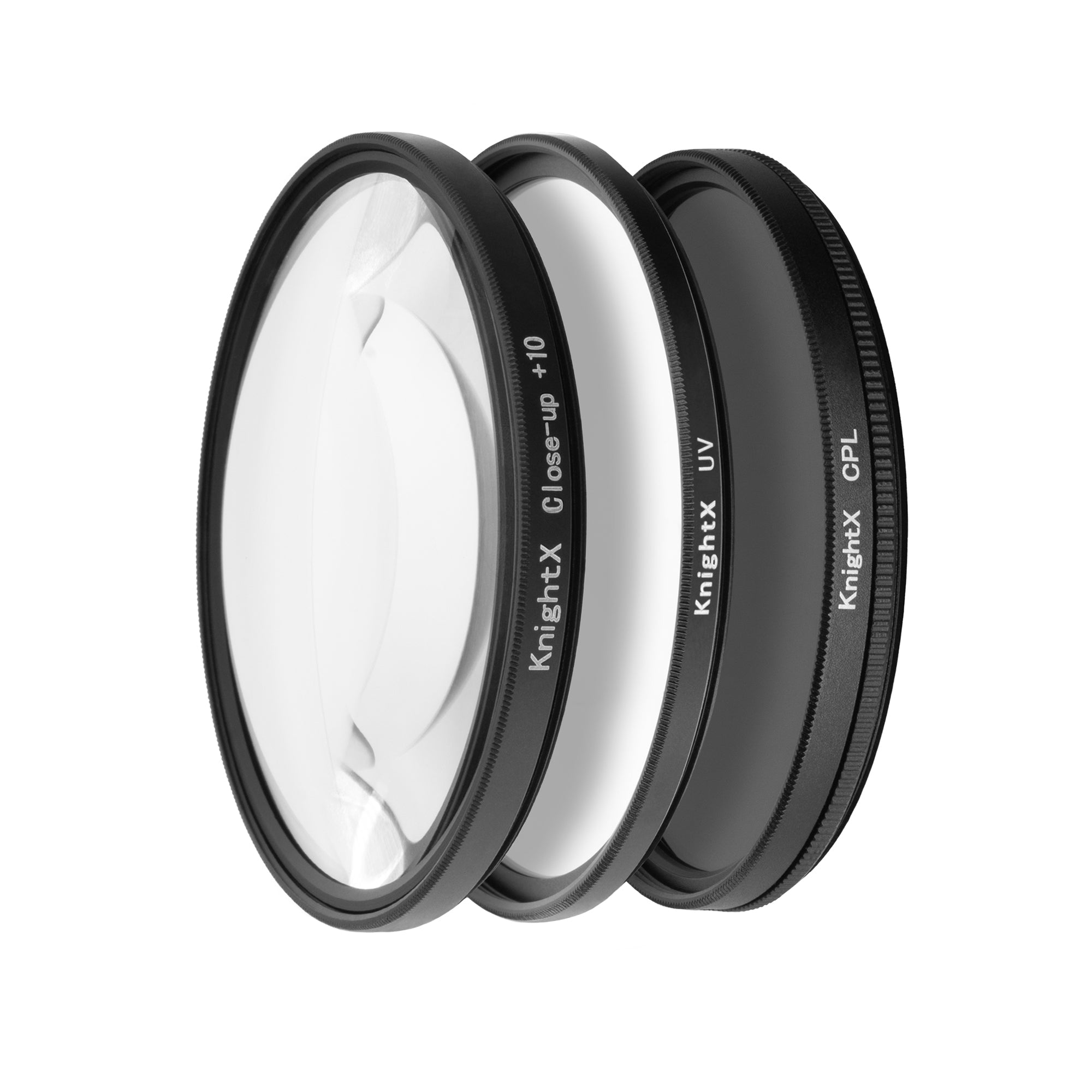 Set UV, CPL, CloseUp Macro +10, KnightX Entuziast, Black, 62mm + Husa & Laveta CADOU